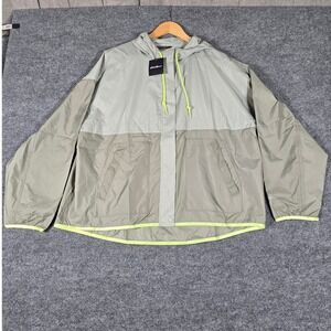 Eddie Bauer Womens WR Momentum Wind Hoodie Jacket XL Colorblock Lightweight Neon